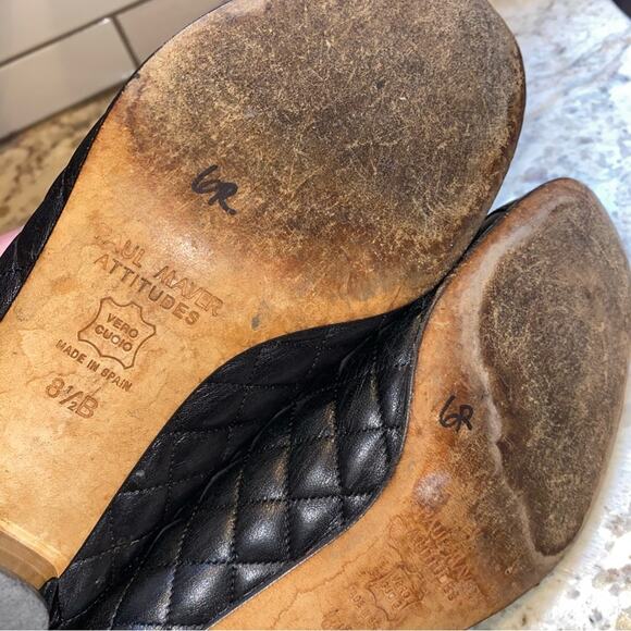 Paul Mayer $235 TITOU Cap Toe Block Heel Quilted Black Comfort Spectator 8.5 - Picture 12 of 13